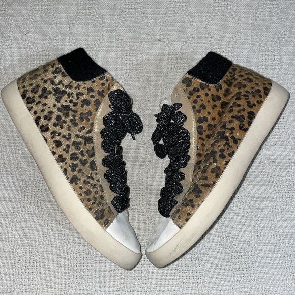 Gola Women’s Fashion Ankle Tops Size 39 U.S. 8 M Gold Leopard Print Synthetic - Picture 1 of 12